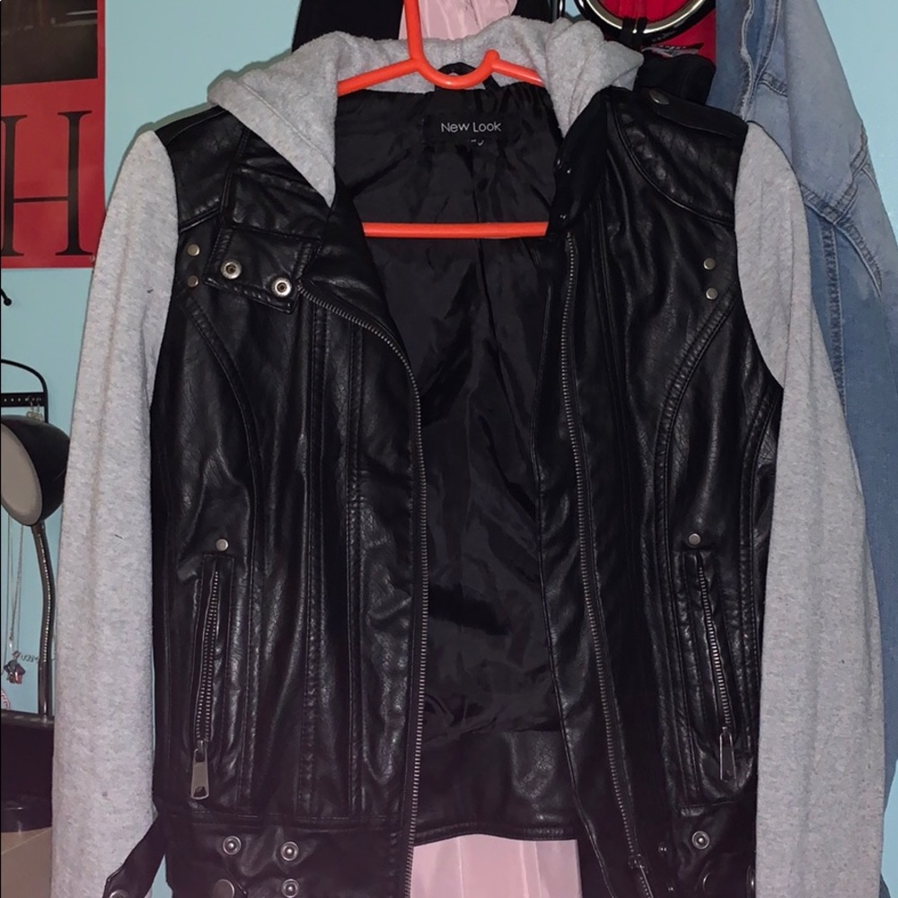 leather jacket hoodie